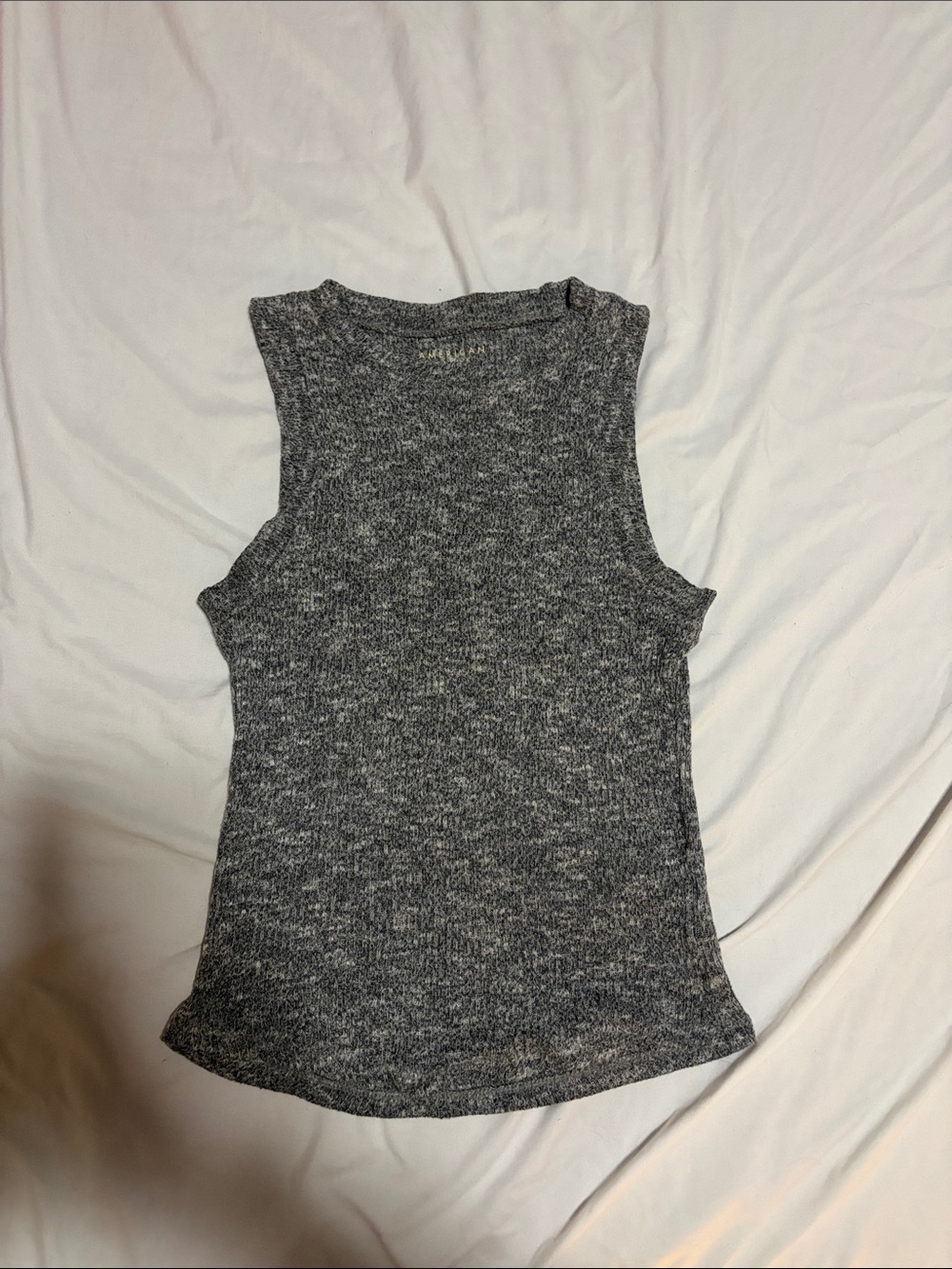 American Eagle Outfitters Heather Gray Ribbed Sleeveless Tank
